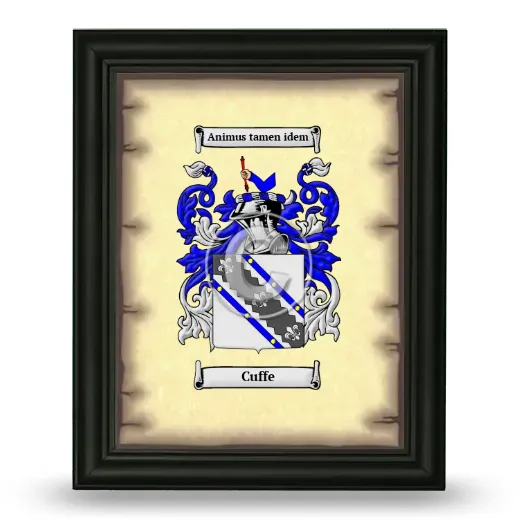 Cuffe Coat of Arms Framed - Black