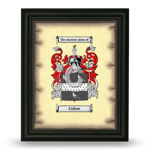 Culver Coat of Arms Framed - Black