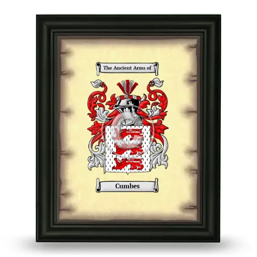 Cumbes Coat of Arms Framed - Black