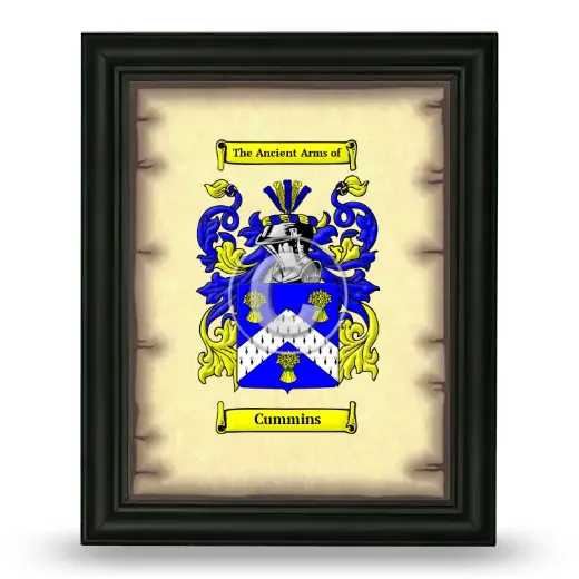 Cummins Coat of Arms Framed - Black