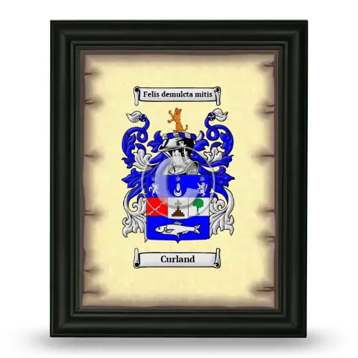 Curland Coat of Arms Framed - Black
