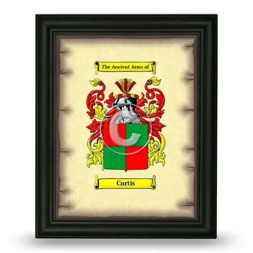 Curtis Coat of Arms Framed - Black