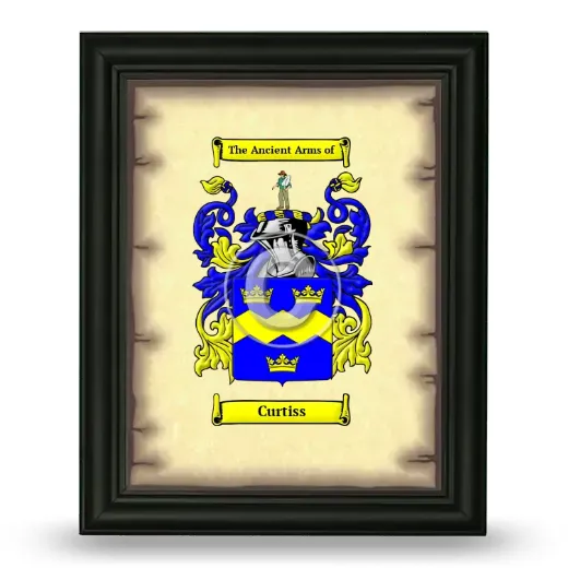 Curtiss Coat of Arms Framed - Black