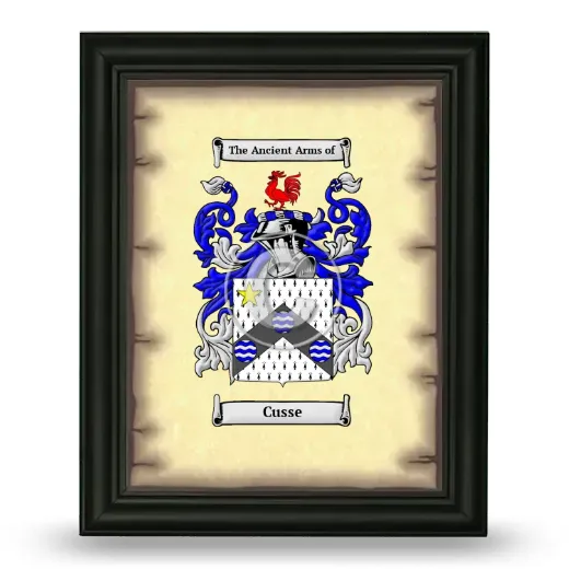 Cusse Coat of Arms Framed - Black