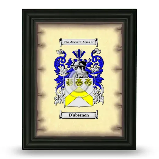 D'abernon Coat of Arms Framed - Black