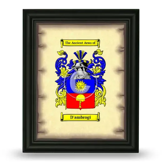 D'ambrogi Coat of Arms Framed - Black