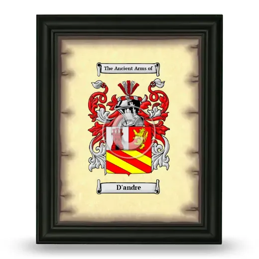 D'andre Coat of Arms Framed - Black