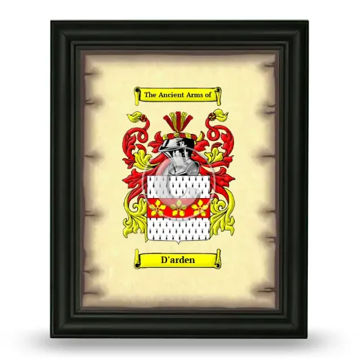 D'arden Coat of Arms Framed - Black