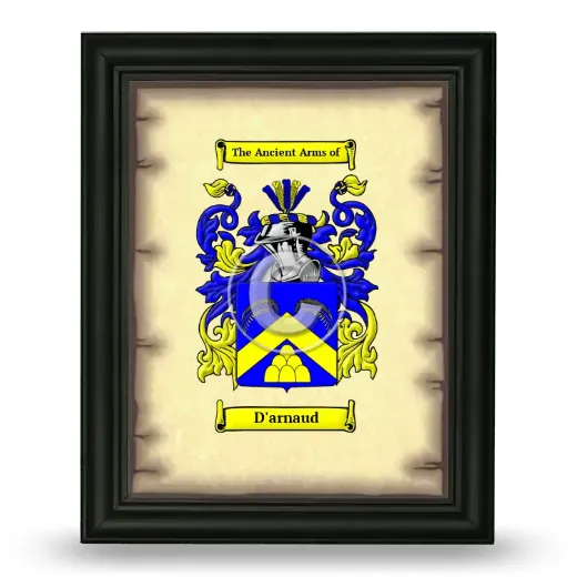 D'arnaud Coat of Arms Framed - Black