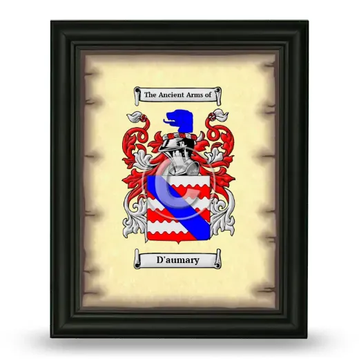 D'aumary Coat of Arms Framed - Black