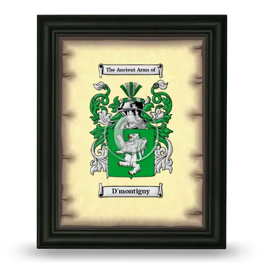 D'montigny Coat of Arms Framed - Black