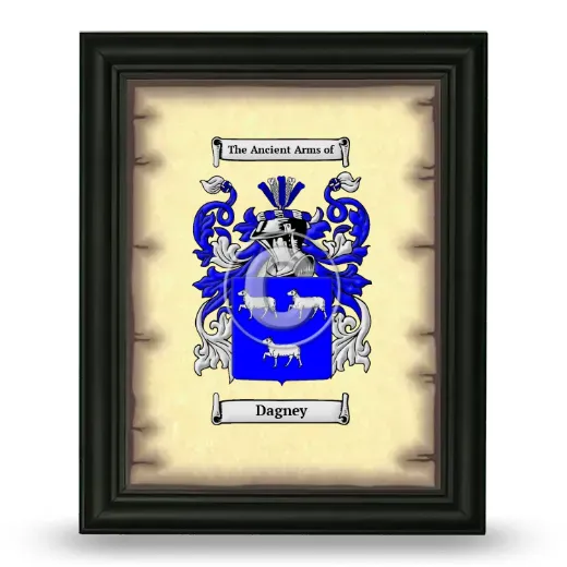 Dagney Coat of Arms Framed - Black