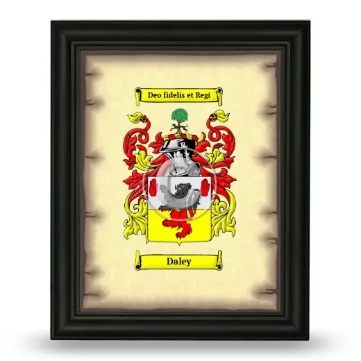 Daley Coat of Arms Framed - Black