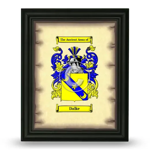 Dalke Coat of Arms Framed - Black