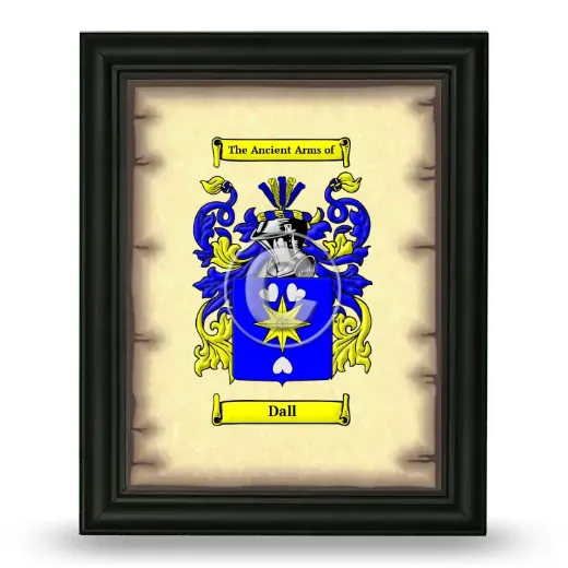 Dall Coat of Arms Framed - Black