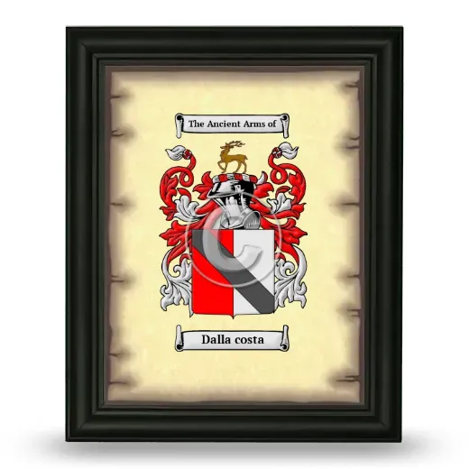 Dalla costa Coat of Arms Framed - Black