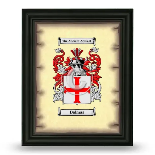 Dalmas Coat of Arms Framed - Black