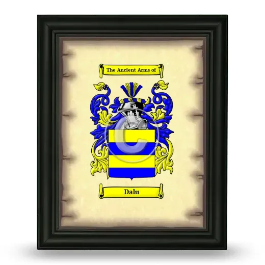 Dalu Coat of Arms Framed - Black