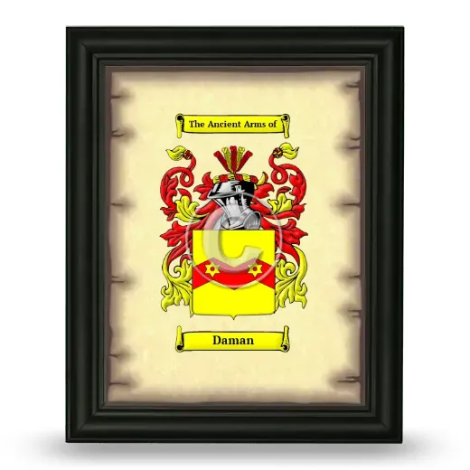 Daman Coat of Arms Framed - Black