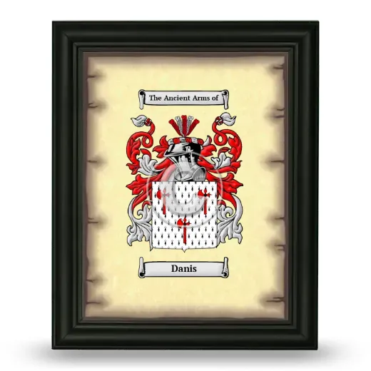 Danis Coat of Arms Framed - Black