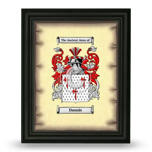 Dannis Coat of Arms Framed - Black