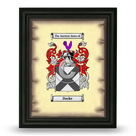 Darke Coat of Arms Framed - Black