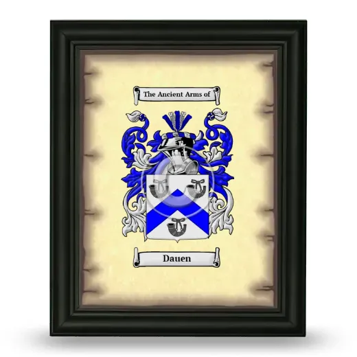 Dauen Coat of Arms Framed - Black