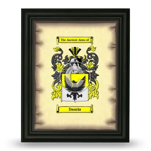 Dauria Coat of Arms Framed - Black