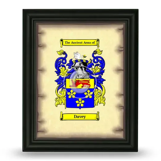 Davey Coat of Arms Framed - Black