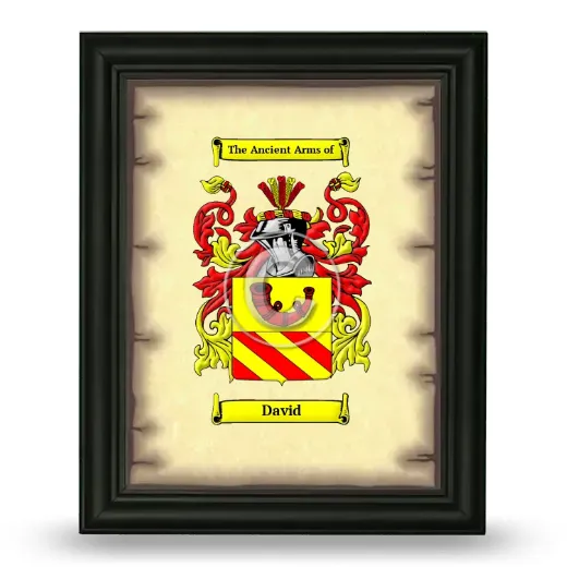 David Coat of Arms Framed - Black