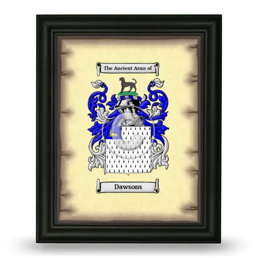 Dawsons Coat of Arms Framed - Black