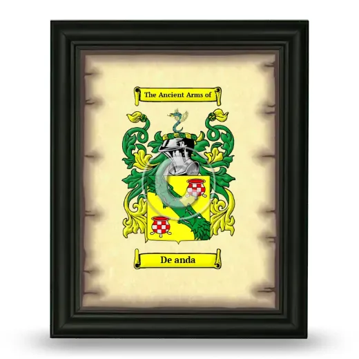 De anda Coat of Arms Framed - Black