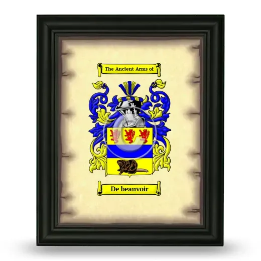 De beauvoir Coat of Arms Framed - Black