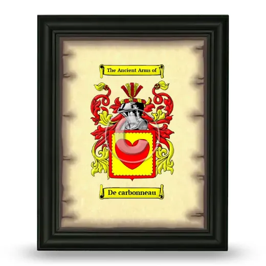 De carbonneau Coat of Arms Framed - Black