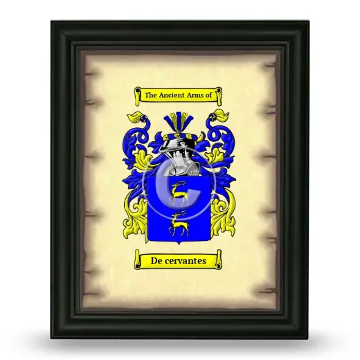De cervantes Coat of Arms Framed - Black