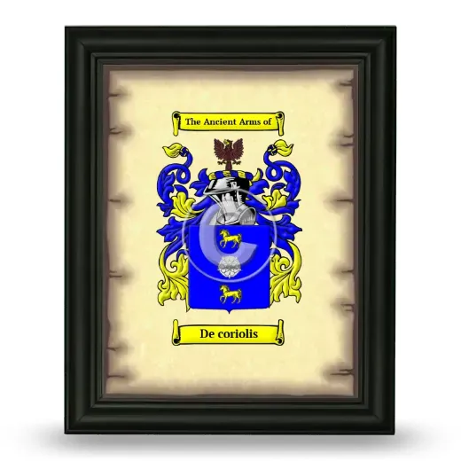 De coriolis Coat of Arms Framed - Black
