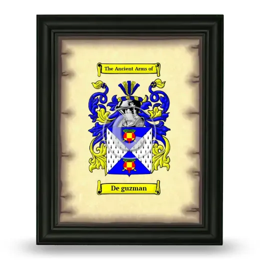 De guzman Coat of Arms Framed - Black