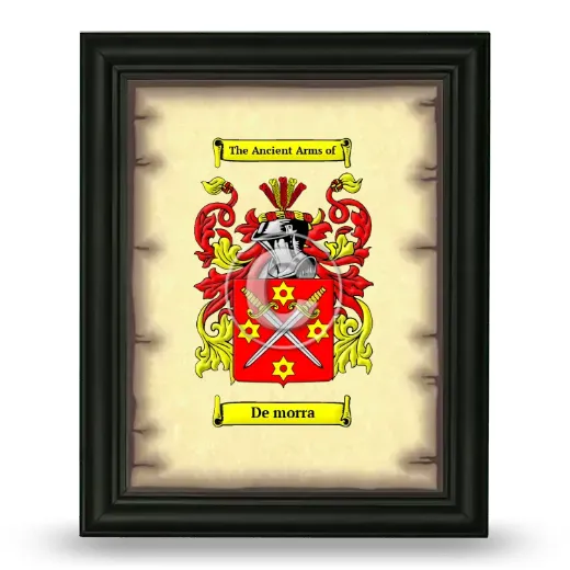 De morra Coat of Arms Framed - Black