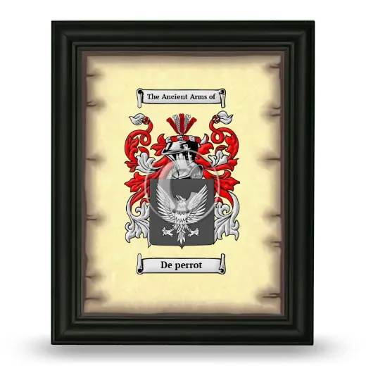De perrot Coat of Arms Framed - Black