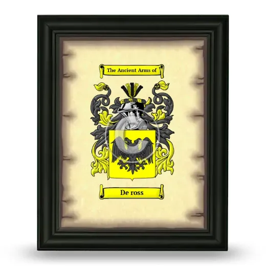 De ross Coat of Arms Framed - Black