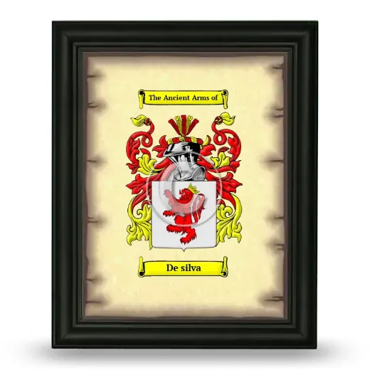 De silva Coat of Arms Framed - Black