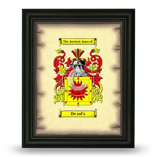 De sol's Coat of Arms Framed - Black
