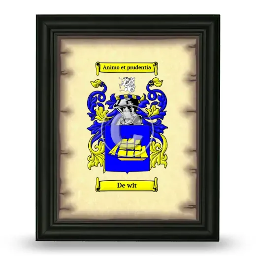De wit Coat of Arms Framed - Black