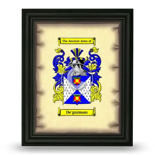 De'guzman Coat of Arms Framed - Black