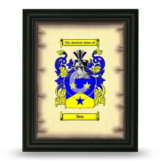 Dea Coat of Arms Framed - Black