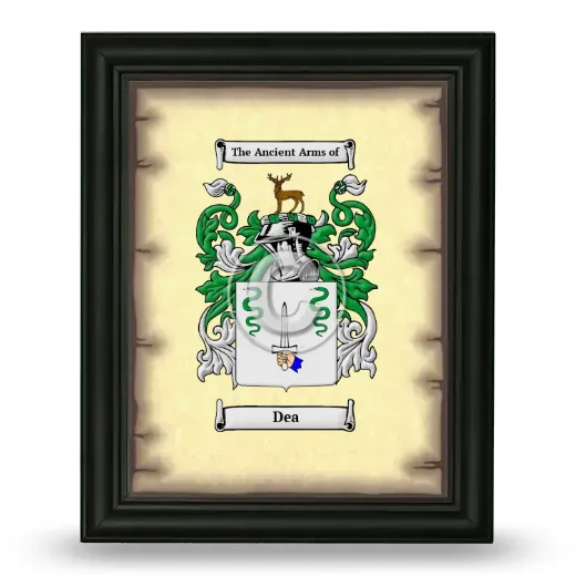 Dea Coat of Arms Framed - Black