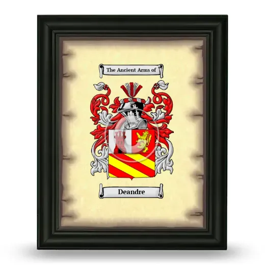 Deandre Coat of Arms Framed - Black