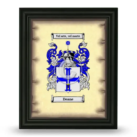 Deane Coat of Arms Framed - Black