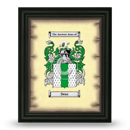 Deas Coat of Arms Framed - Black