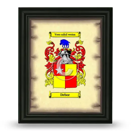 Debor Coat of Arms Framed - Black